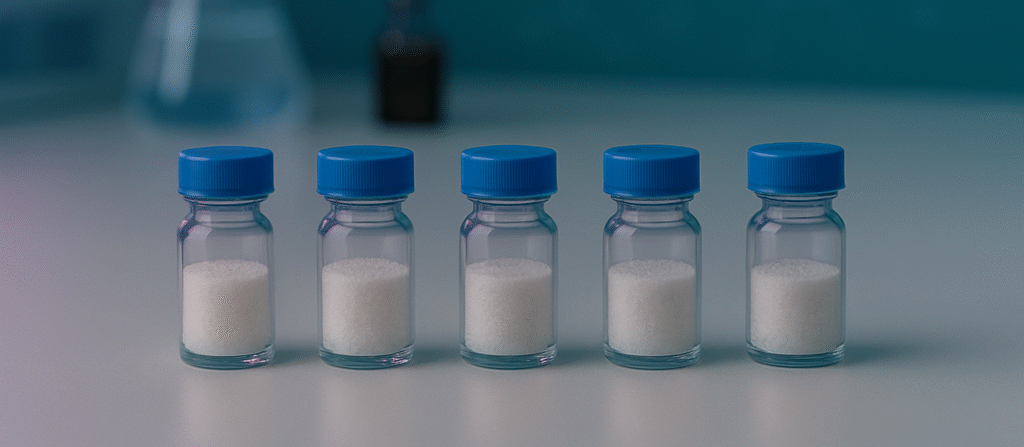 Multiple research peptide samples illustrating variables that can influence study outcomes