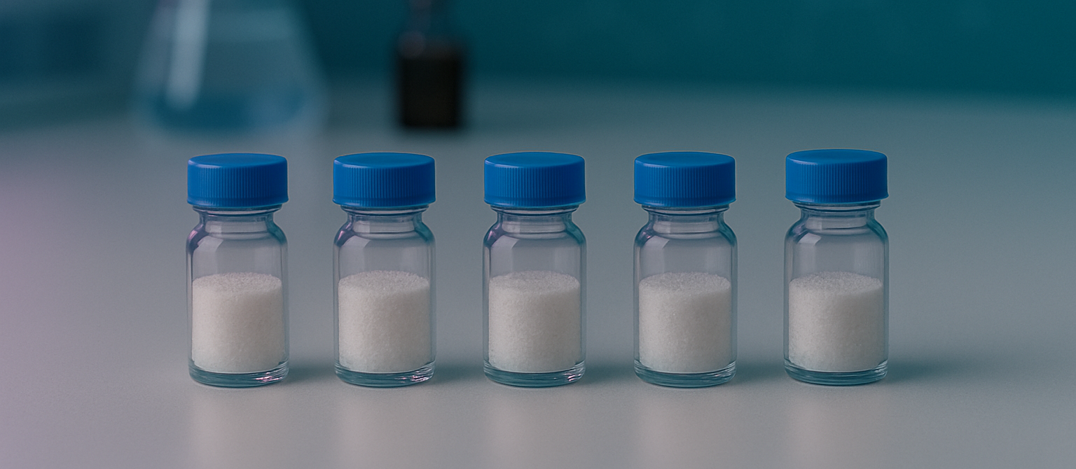 Multiple research peptide samples illustrating variables that can influence study outcomes